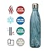 MIRA Vacuum Insulated Travel Water Bottle | Leak-Proof Double Walled Stainless Steel Cola Shape Sports Water Bottle | No Sweating, Keeps Your Drink Hot & Cold | 25 Oz (750 ml) | Blue Granite