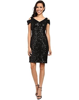 Calvin Klein Womens Cold Shoulder Sequin Dress CD6B2V4K