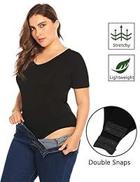 Body para dama de manga corta, sin mangas, cuello en V