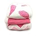 Bamboo Muslin Washcloths - 3 Pack - Pink Feather Chevron - Softest Muslin Washcloths by Cozy Babe