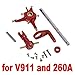 Hobbypower CNC Alloy Metal Upgrade Set for 2.4g Wl V911 Nine Eagles 260a Micro Helicopter Red
