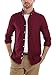 MiCotton Men's Solid Color Oxford Long Sleeve Button Down Casual Shirt