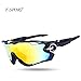 2017 Newest Outdoor Sports Fashion Sunglasses.Great For Cycling Driving Hiking Skiing or Fishing.Changeable Lenses and Unbreakable High strength