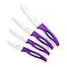 Jeslon Ceramic Knives Set,4 Peice Kitchen Chef's Knife and Peeler,Super Sharp & does not rust, Light Weight with Purple Ergonomic Handle