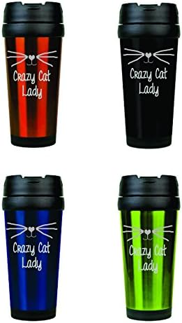 Crazy Cat Lady 16oz. Travel Mug (Blue)
