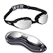 Aegend Swim Goggles, Streamlined Design Swimming Goggles No Leaking Anti Fog Premium UV Protection 180 Degree Vision and Soft Silicone Nose Bride, Pool Goggles for Adult Men Women