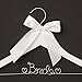 Ella Celebration Bride to Be Wedding Dress Hanger Wooden and Wire Bridal Hangers for Brides (White with Silver Wire)