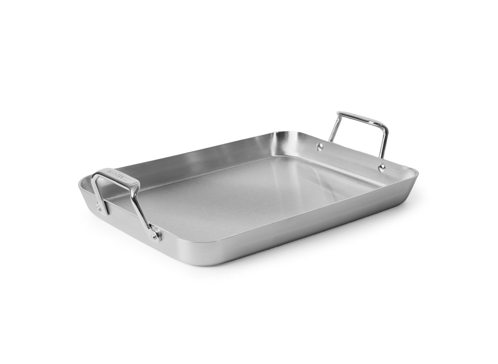 Photo 1 of Misen Stainless Steel Roasting Pan with Handles - Versatile 5-Ply Design, Easy Grip Handles, Multi-Functional Cooking, Ideal for Baking, Searing, & Roasting, Superior Heat Conduction, Premium - 13"