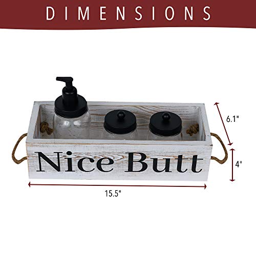 Bathroom Storage Box with Jar Set Funny Toilet Paper Holder Bathroom Decor Box Nice Butt