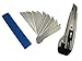 SDI-0423 Snap-off Utility Knife with 12 Set of Sk2+cr Blades, 18mm Medium Duty Cutter