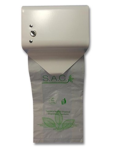 SD2012R-10 Sanitary Napkin Tampon Disposal Bag Dispenser - White, Roll Format - 10 Units