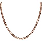 SUNYARAN Pure Copper Cuban Link Chain Necklace Heavy Solid Copper Statement Jewelry Set Gift for Women & Men (16-26 inch Size)