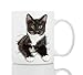 Tuxedo Cat Coffee Mug - Ceramic Funny Coffee Mug - Perfect Cat Lover Gift - Cute Novelty Coffee Mug Present - Great Birthday or Christmas Surprise for Friend or Coworker, Men and Women (11oz)