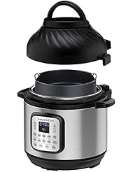 Instant Pot Duo Crisp 11-in-1 Air Fryer and Electric Pressure Cooker Combo with Multicooker Lids that Fries, Steams, Slow Cooks, Dehydrates,Free App With Over 800 Recipes, Black/Stainless Steel, 8QT