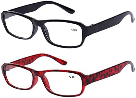 2 Pairs Reading Glasses +2.50 Classic Everyday Use Readers Eyeglasses Eyewear Office Mens Womens Black and Tortoise Spectacles