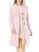 Allegra K Women's Notched Lapel Button Closure Worsted Coat