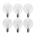 6 Pack Wax Warmer Bulbs,G50 25 Watt Bulbs for Full Size Scentsy Warmers,G16.5 Globe E12 Incandescent Candelabra Base Clear Light Bulbs for Candle Wax Warmer,1.97 Inches,Long Last Lifespan primary