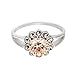 CloseoutWarehouse Simulated Marcasite Cubic Zirconia Vintage Aura Ring Rhodium Plated Brass (Color Options Sizes 3-15) (Champagne, 9)