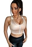 Brilliant Contours Post Surgical Comfort Compression Sports Bra: Champagne Dragonfly