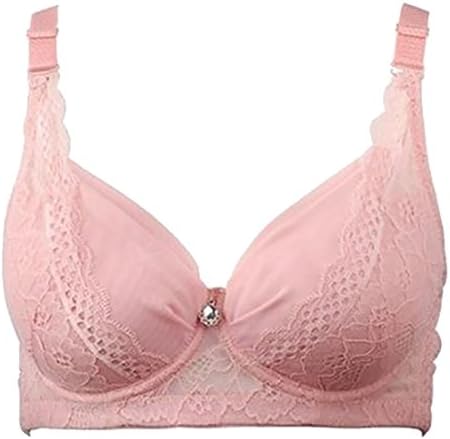 Papijam Womens Thin Section Cup Lace Push Up Large Size Underwire Bras Pink 44B