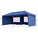 Outsunny 10' x 20' Pop Up Canopy Tent with 4 Sidewalls, Heavy Duty Tents for Parties, Outdoor Instant Gazebo with Carrying Bag for Garden, Patio, Blue