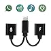 2 in 1 Dual Headphone Jack Audio Adapter Splitter, Earphone Extender Converter, Supports Audio and Charge, compatible iPhone 8/8 Plus/iPhone X/iPhone 7/7 Plus