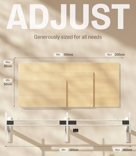 MAIDeSITe Electrically adjustable height desk offers two powerful motors, stable two-piece table legs, four height memories and a reliable anti-collision function