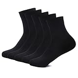 Men's Dress Socks, All-season Comfort Cotton Socks Casual Ankle Socks, Black (Pack of 5)