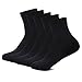 TANZKY 5 Pack Ankle Socks Men Cotton Athletic Thin Socks (Black)