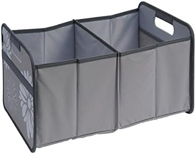 Foldable Storage Cube Basket Bin - MYKEA 30 Liter / 8 Gallon ,Storage Box for Nursery, Car, Office,Picnic and Home, in Stone Grey with Flowers To Organize and Carry Up To 65lbs