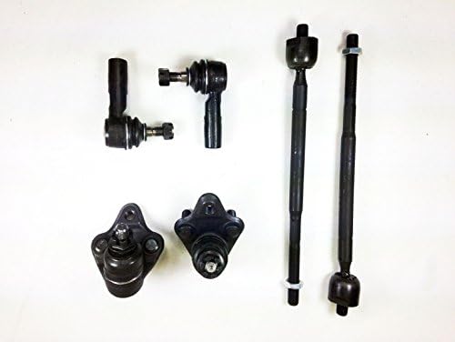 Suspension Kit Front of 6 pcs. 2 Inner 2 Outer Tie Rod Ends 2 Lower Ball Joints