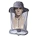 ayamaya Mosquito Head Net Hat for Men Women Sun Hats Wide Brim Grey