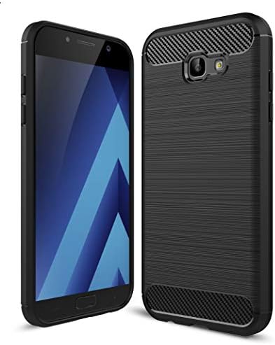 SORAKA Case for Samsung Galaxy A7 (2017)， Carbon fiber drawing TPU Case Cover with Shock absorption, non-slip Design（Black）