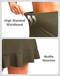 Soothfeel Women's Swim Skirt with Pocket High