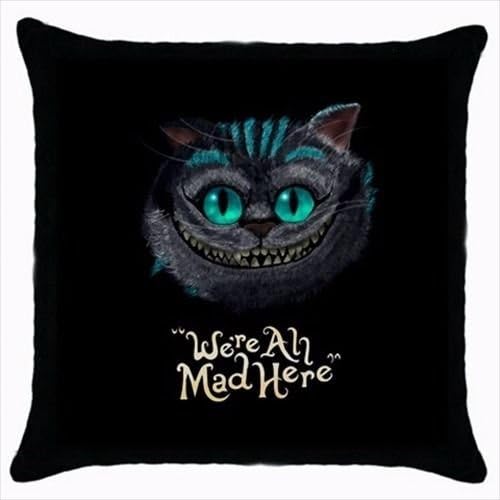 Polly Mercedes Custom Cotton Polyester Cheshire Cat Alice In Wonderland Pillow Case Cushion Cases 16 X16 Pillowcase (two Side)