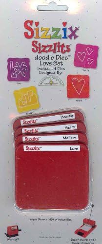 Ellison Sizzix Sizzlits 4-DOODLE DIES LOVE SET Dies
