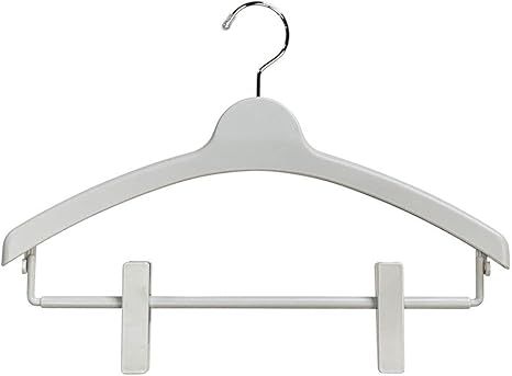 Amazon Co Jp シンコハンガー モノクローゼット トップスハンガー クリップバー スカートクリップ付き 回転フック グレー 38 29 3cm ホーム キッチン