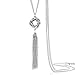 Onnea Fashion Silver Tone Lovely Knot Long Tassel Necklace for Women (Short)