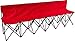 Trademark Innovations Portable Sports Bench With Back - Sits 6 People - (Red)