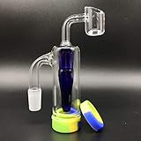 HUXP New Transparent Manual 14MM Glass Connection Fittings and Silicone Container£¨Red and Green£ (Green) (Blue)