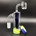 HUXP New Transparent Manual 14MM Glass Connection Fittings and Silicone Container£¨Red and Green£ (Green) (Blue)