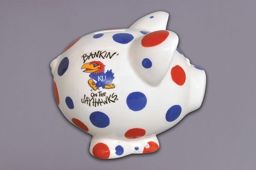 Photo 1 of Magnolia Lane Ceramic Collegiate Piggy Bank (Kansas Jayhawks)