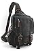 JIAO MIAO Canvas Shoulder Backpack Travel Rucksack Sling Bag Cross Body Messenger Bag,180308-Black