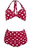 Esther Williams Women's 50s Pin Up Retro Two Piece Bikini Polka Dot Swimsuit