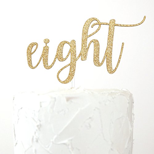 NANASUKO 8th Birthday Cake Topper - eight - Premium quality Made in USA