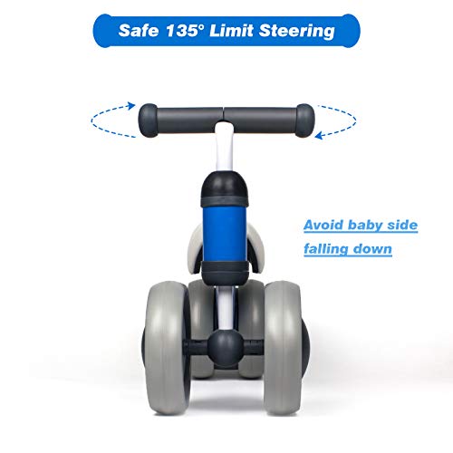 Timy Baby Balance Bike for 1 Year Old Kids Riding Toys for 10-24 Months Toddler No Pedal 4 Wheels Boy Girl First Birthday Gift