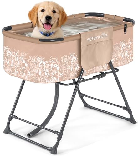 SereneLife Foldable Dog Bath Tub