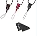 LISEN® Bundle of 3 pcs Detachable Neck Strap Band Lanyard for Cell Phone Camera iPod mp3 mp4 USB Flash Drive ID card badge other Electronic Devices+ 1 pcs Cleaning Cloth (Rainbow)