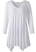 LARACE Plus Size Tops for Women Tunic Asymmetrical Dress Shirts 3/4 Sleeve V Neck Flowy Ladies Clothes for Leggings(White 3X)