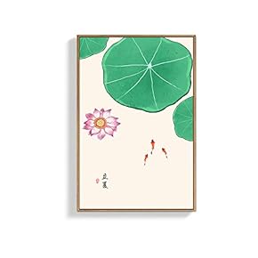 Lilli Pad Chinese Ink Style - Framed Canvas